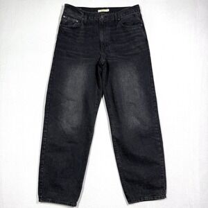 Levis Jeans Womens 31 Baggy Dad Wide Leg BIG E Premium Denim Relaxed Fit Black
